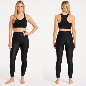 Women's High-Waist Black Shimmer Leggings